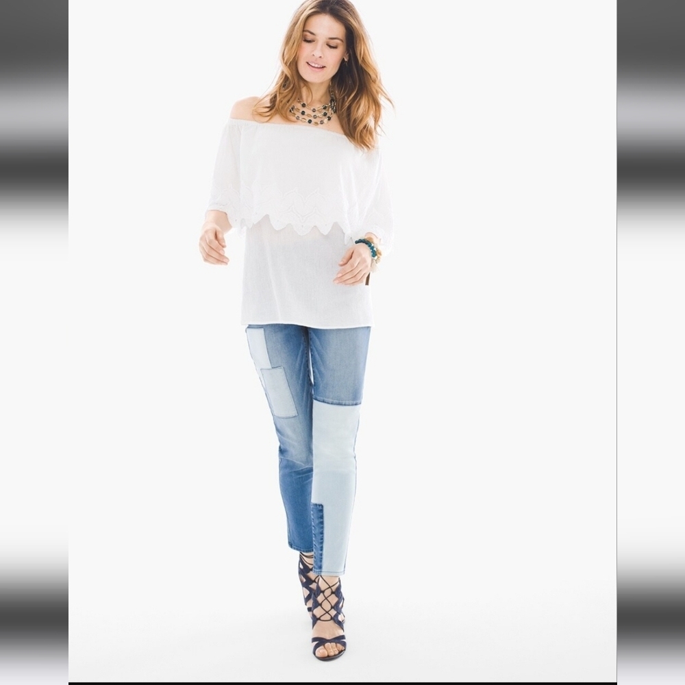 Chico's So-Slimming Patchwork Girlfriend Ankle Je… - image 1